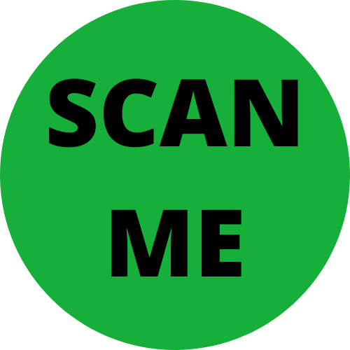 Green SCAN ME Stickers | 2" Round | Self-adhesive | 500 Labels